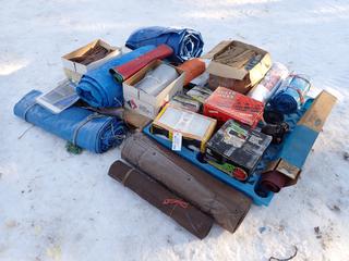 Bosch 12V Halogen Light, Electronic Heavy Duty Speed Control, Carter Super Quad Carburetor, Tarps, Burlap Bags, GMC Power Steering Pump And Assorted Supplies **LOCATED IN EDMONTON**