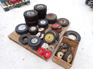 Qty Of Assorted Lawn Tractor Tires, Rims And Casters  **LOCATED IN EDMONTON**