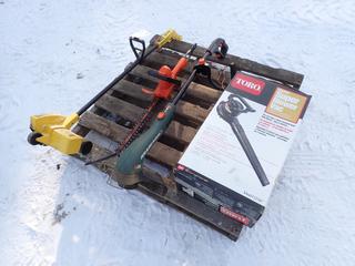 Black & Decker 120V Trimmer/Edger, Paramount 960C Edger, Black & Decker Grasshog Trimmer And Toro Electric Super Blower Vac **LOCATED IN EDMONTON**