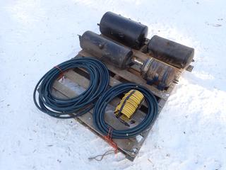 Qty Of (4) Air Tanks c/w (3) 1/2in Air Hoses **LOCATED IN EDMONTON**