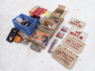 Qty Of Headlights, Tow Lights, Mud Flaps, Light Brackets, Flares And Assorted Supplies **LOCATED IN EDMONTON**