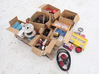 Qty Of Headlights, Tail Lights, Marker Lights, Electric Wire And Assorted Supplies **LOCATED IN EDMONTON**