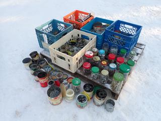 Qty Of Nuts, Bolts, Nails, Staples, Dust Caps, Brass Fittings And Assorted Supplies **LOCATED IN EDMONTON**