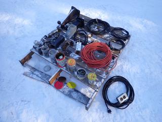 Qty Of Extension Cords, Trailer Hitches, Clips, Pintle Hitch And Assorted Supplies **LOCATED IN EDMONTON**