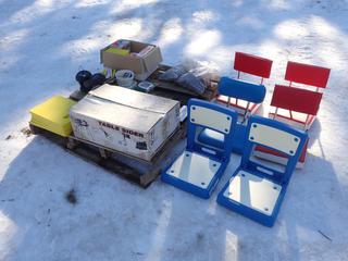 Qty Of Seats, Gas BBQ Bricks, Table Sider BBQ, Propane Tank Gauge, BBQ Brushes, Charcoal Blocks And Assorted Supplies **LOCATED IN EDMONTON**