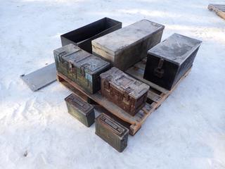 (1) 24in X 12in X 12in, (1) 36in X 12in X 12in And (1) 34in X 12in X 12in Storage Boxes c/w (1) 21in X 9in X 10in, (1) 15in X 7in X 8in And (2) 10in X 4in X 7in Storage Boxes *Note: (1) Missing Cover* **LOCATED IN EDMONTON**