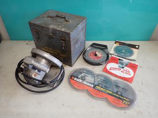 Black & Decker, Nicholson And Simmons 7 1/4in Blades c/w Sioux 115V Circular Saw And Case **LOCATED IN EDMONTON**