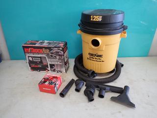 Interdynamics RV/Truck 12V Inflator c/w Genie 5-Gal Wet/Dry Vacuum And Motomaster 12V Trickle Battery Charger **LOCATED IN EDMONTON**