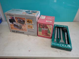 Sunbeam Propane BBQ, Coleman 518D Catalytic Heater And 4-PC Tool Set **LOCATED IN EDMONTON**