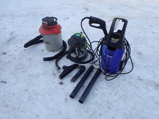 Simoniz S1500 120V Pressure Washer c/w Hose, Wand, Ridgid 8-Gal Wet/Dry Shop Vac And Big Vac 120V 4-Gal Shop Vac  **LOCATED IN EDMONTON**
