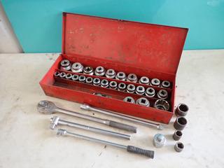 3/4in Socket Set, Ratchet And Power Handle w/ 7/8in - 2 1/8in Reducer **LOCATED IN EDMONTON**