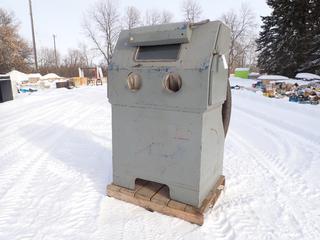 40in X 35in X 68in Zero Blast-N-Peen Sandblasting Cabinet c/w Century 115/230V Single Phase AC Motor And 2ft X 15in X 78in Baghouse **LOCATED IN EDMONTON**
