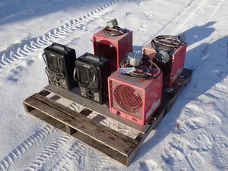 Qty Of (3) 240V Fan Forced Heaters c/w (2) 120V Utility Heaters **LOCATED IN EDMONTON**