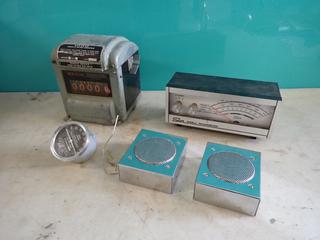 Sun Dwell 7601 Tachometer, c/w (2) Speakers And Neptune 443 Print-O-Meter Register ** LOCATED IN EDMONTON**