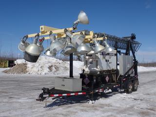 2013 All-Tech 45Kva T/A Stadium Light and Communications Tower C/w Isuzu BU-4JJIT Diesel Eng, MQ Power 45Kva Generator, 3 Stage Mast, (18) Lights, ST235/85R16 Tires. Showing 18,559 Hrs. VIN 1A9BT2329DT510655 *Note: Engine Requires Repairs, Running Condition Unknown* **LOCATED @ 1 SUNSET BOULEVARD, FORT MCMURRAY, AB**