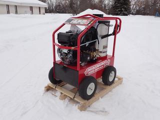 Unused Magnum 4000 Series Gold 4000PSI Hot Water Pressure Washer c/w 15hp Gas Motor, 12V, Diesel Fired Burner And Electronic Ignition. SN 260838 **LOCATED IN EDMONTON**