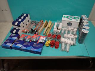 Qty Of Unused 3M Electrical Tape, Lens Cleaning Station, Safety Whip Springs, Steel Brushes, Caulking Guns, Measuring Tapes, Brady Printer Cartridge And Assorted Supplies **LOCATED IN EDMONTON**