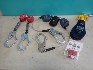 (2) Honeywell Miller Turbo Lite Personal Fall Limiters, (1) FallTech FT-X Self Retracting Lifeline And Snatch Block  **LOCATED IN EDMONTON**