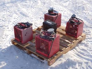 Qty Of (4) 240V Fan Forced Heaters c/w (1) 120V Utility Heater **LOCATED IN EDMONTON**