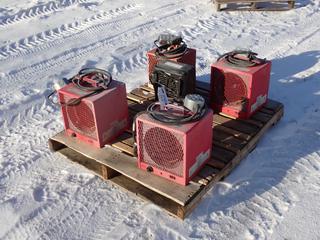 Qty Of (4) 240V Fan Forced Heaters c/w (1) 120V Utility Heater **LOCATED IN EDMONTON**