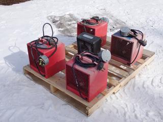 Qty Of (4) 240V Fan Forced Heaters c/w (1) 120V Utility Heater **LOCATED IN EDMONTON**