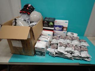 Qty Of Unused Dynamic Helmets And Ear Muffs c/w Qty Of Unused 3M And MSA Organic Vapour P100 Filter Cartridges And 3M N95 Respirators ** LOCATED IN EDMONTON**
