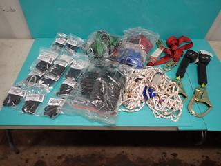 Qty Of Unused MSA And Miller Safety Harnesses c/w Unused Sala Nano-Lok Self Retracting Lifeline, MSA Shock Absorbing Lanyard, Rope Rider And Qty Of Dynamic Tool Lanyards ** LOCATED IN EDMONTON**