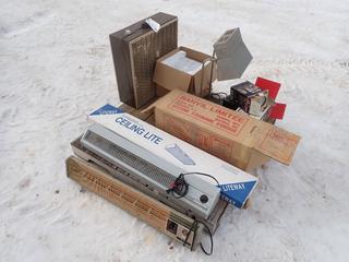 Qty Of Assorted Heaters, Bath, Ceiling And Blower Fans, Ceiling Lights And Lights ** LOCATED IN EDMONTON**