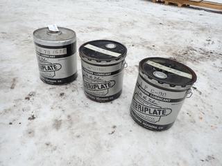 Qty Of (2) APG-90 And (1) APG-75 Unused Vintae Fiske Brothers Refining Co. Lubriplate Gear Oil Cans ** LOCATED IN EDMONTON**