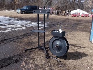 Banding Cart c/w Seals And TV Stand *Note: Cart Missing Wingnut* **LOCATED IN EDMONTON**
