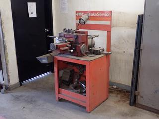 FMC B-601 115V Single Phase Brake Lathe c/w 24in X 24in X 32in Stand And Lathe Accessories