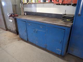 84in X 24in X 38in Work Bench c/w Nuts, Bolts, Chains, Clamps And Assorted Supplies