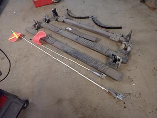 Unused Mopar 68293903AB-001 66in Ram Rear Axle Assembly c/w (2) 86in Ram Running Boards, (2) UNA-053 3000lb 26in Trailer Leaf Springs, Dayton Stanley Spring And (2) Buggy Whips