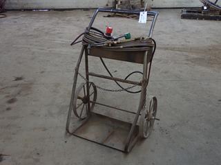 Oxy/Acetylene Cutting Torch Cart c/w Hose, Gauge And Torch