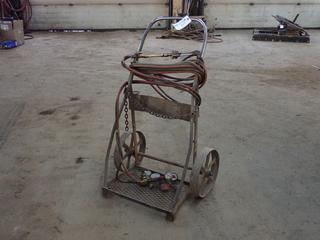 Oxy/Acetylene Cutting Torch Cart c/w Hose, Gauge And Torch