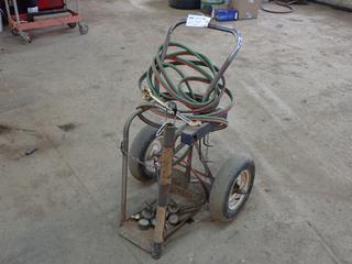Oxy/Acetylene Bottle Cart c/w Hose, Gauge And Torch