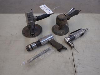 Campbell Hausfeld TL1004 And Chicago Pneumatic CP86S Air Palm Sanders c/w Ingersoll-Rand 7807R 3/8in Air Angle Drill And Edge Series Air Hammer