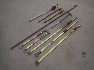 Qty Of (4) Task Quick Support Rods, (3) Cargo Bars, Pipe Bender And Manual Rotary Drum Pump 
