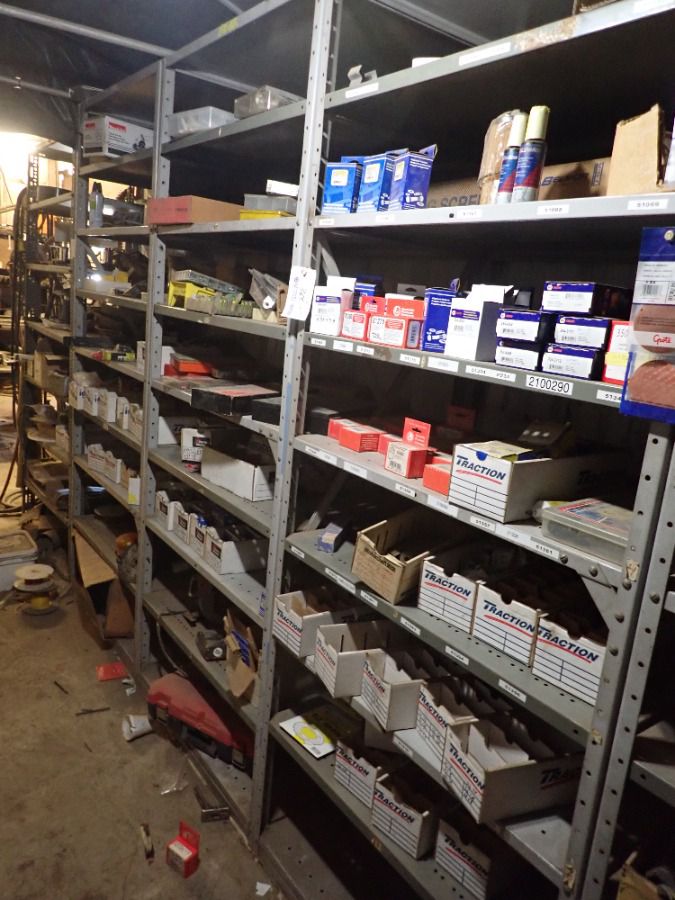 Qty Of Nuts, Bolts, Fuses, Fittings, O-Rings, Brake Line, Springs, Wiper Blades, Bushings And Assorted Supplies *Note: Shelving Not Included, Buyer Responsible For Removal*