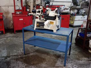 Sunnen VR-7000-K 115V Single Phase HD Centerless Engine Valve Grinder c/w Kleton 48in X 24in X 32in Steel Workbench. SN 2S1-1069
