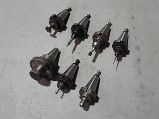 Qty Of (7) Assorted SLN, WE Endmill And 1-1/2-2.00in Face Mill Cat 40 Tool Holders