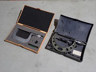 Mitutoyo No 101-120 3in - 4in Micrometer c/w Mitutoyo 4in - 5in Micrometer