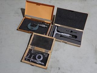 Mitutoyo 1-2in Inner, Outer And Depth Micrometers