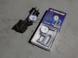 Cen Tech 94743 Dial Thickness Gauge c/w Powerfist 1in Dial Indicator w/ Magnetic Base