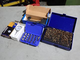 M-1 0.061 - 0.250 Gage Pin Set c/w Fowler 53-680-050-0 Space-Blox Gage Block Set, Fowler Magnetic Base And Powerfist 2 1/4in Deflection Gauge