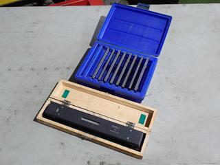 Fowler 12in Machinist Level c/w (8) Pairs Of 3/4in To 1 5/8in Precision Parallels
