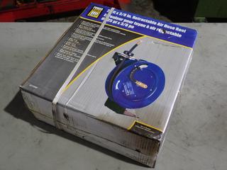 Unused Powerfist 25ft X 3/8in Retractable Air Hose Reel