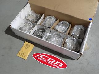 Qty Of (8) Unused UEM IC528CA.010 Premium icon Forged Pistons For Use With GM LS2, LS3, LSA, LS9, 6.0L And 6.2L Engines