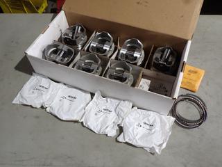 Qty Of (7) Unused UEM IC990.030 Premium icon Forged Pistons For Use With Chevrolet 454 Engines c/w Qty Of UEM Piston Rings