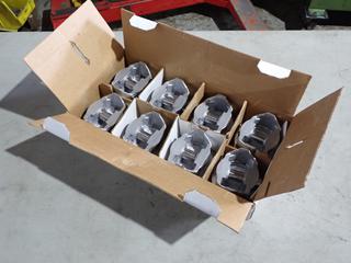 Qty Of (8) Unused UEM 2225+.060 Silv-O-Lite Coated Pistons For Use With V8 AML 360 Engines